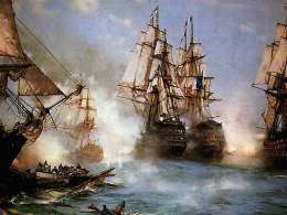 Montague Dawson, Trafalgarin taistelu. Kuva: Museovirasto 