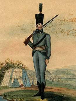 Sotilas vuodelta 1808. Museovirasto.