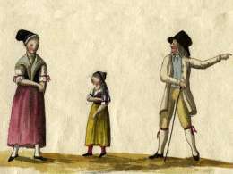 C.P. Elfström, Perhe Uudeltamaalta pyhäpuvussa. Museovirasto 2364:7.