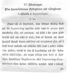 Sotaväen majoitusohjesäännön viidennessä osassa lueteltiin isännän oikeudet ja velvollisuudet. Nådiga Inquarterings-Reglemente För Stor-Furstendömet Finland. 31.1.1812,