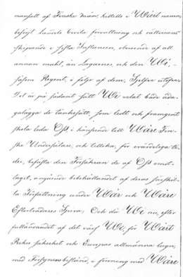 Keisarillinen manifesti hallituksen nimen muuttamisesta keisarilliseksi senaatiksi 9/21.2.1816. Virallinen ruotsinkielinen käännös, sivu 1. Sen. reskriptit 1816 s 211. Kansallisarkisto.
