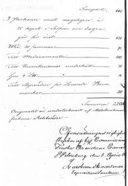 Hallitsijan allekirjoittama ensimmäinen talousarvio Turun synnytyssairaalalle. Ensimmäinen päätös laitoksesta oli tehty jo vuonna 1812, mutta vasta tämän vuoden marraskuussa laitos aloitti toimintansa. Sen. reskriptit 1816 s. 723v. Synnytyssairaalan perustaminen Turkuun 3.4.1816. Keisarin allekirjoittama ensimmäinen talousarvio. sivu 2. Kansallisarkisto.
