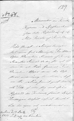 Senaatin päätös 4.12.1817 koskien teen vapaata tuontia Venäjältä Suomeen. Tullihallitus, Kansallisarkisto.