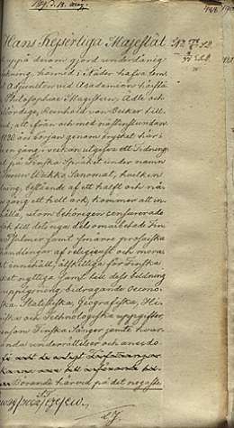 Reinhold von Beckerille 18.5.1819. annettu lupa julkaista Turun WiikkoSanomat-lehteä. Senaatin päätöstaltio. Kansallisarkisto.