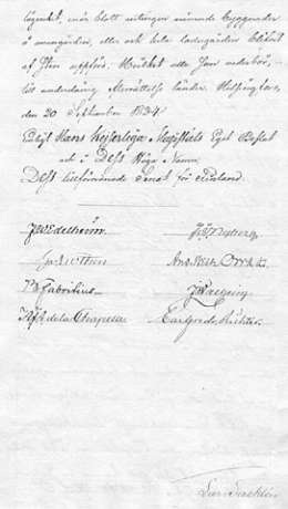 Kungörelse, angående inqvarterings frihet för dem, som å landet låta uppföra stenhus. 20.9.1824. sivu 2. Sen.tal.os. Ef 1, Kansallisarkisto.