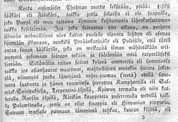 Tietoja kulkewasta Cholera-taudista Waarin-ottamuksista sitä wastoin, niinmyös wälikappaleista taudin parantamiseksi ja estämiseksi sen lewiämistä lawiammalle 1831. 