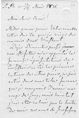 Valtiosihteeri R.H. Rehbinder prokuraattori C.J. Walleenille 12/24.5.1831 koskien ylioppilaita ja Puolan kapinaa, sivu 1. Stjernvall-Walleenin kokoelma. Kansallisarkisto.
