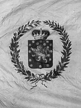 Lippu vuoden opiskelijoiden kevätjuhlaan 1848. Kuva: Museovirasto.