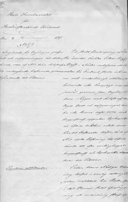 Esittelynootin konsepti koskien naisten kuolemanrangaistuksen muuttamista karkotukseksi. Nikolai I hyväksyi esityksen 10/22.1.1848.
