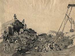 Johan Knutson, Saimaa kanavatyö 1850-luvulla. Museovirasto.