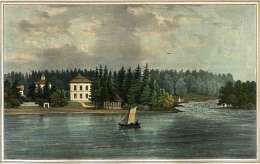 Johan Knutson, Anjalan kartano. Kuva julkaistiin 1853 teoksessa La Finlande pittoresque.