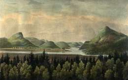 Lennart Forstén: Avasaksa och öfverTorneå kyrka. Kuva julkaistu 1853 teoksessa La Finlande pittoresque. 
