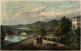P.A. Kruskopf, Fiskarsin ruukki. Kuva julkaistiin teoksessa La Finlande pittoresque. Helsingfors, Imprimerie de H.C. Friis. 1853. Kuva on tehty 1830-luvun lopulla ja muotoiltu uudelleen 1840-luvulla.