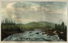 Lennart Forstén, Kattila-koski inunder Polar-Cirkeln. Kuva julkaistiin 1853 teoksessa La Finlande pittoresque. 