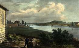 P.A. Kruskopf, Kievari Kaukolassa. Kuva julkaistu teoksessa La Finlande pittoresque, 1853.