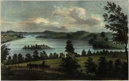 P.A. Kruskopfin tekemä kuva Pukinniemiestä joka julkaistiin 1853 teoksessa La Finlande pittoresque. Helsingin kaupunginmuseo.