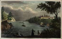 P.A.Kruskopf, Valamo. Kuva on Saksassa vuonna 1853 painetusta teoksesta La Finlande pittoresque. Tekstit kirjaan teki Z. Topelius.