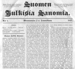 Suomen Julkisia Sanomia n:o 1, 5.1.1857.