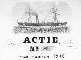 Höyrylaiva Tykön osakekirja. Museovirasto.