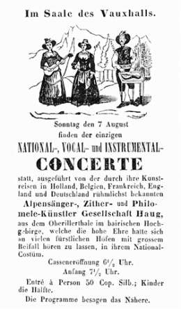 Konsertti-ilmoitus Wiborg-lehdessä 7.8.1859. Kuva: Museovirasto.