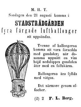 Ilmoitus Wiborg-lehdessä 21.8.1859. Kuva: Museovirasto.