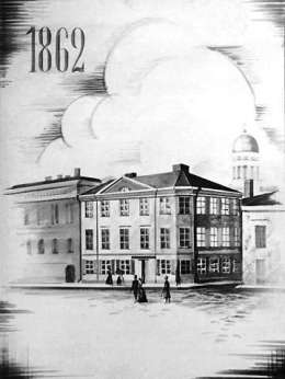 Stockmannin myymälä Helsingissä rouva Lampan talossa. Kuva: Museovirasto.