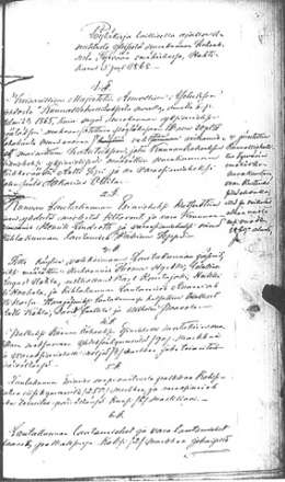 Tyrvään pitäjänkokouksen pöytäkirja 5.4.1868. Kansallisarkisto mf JK 1117. 