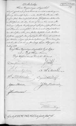 Sen.tal.os.päätöstaltio I/1870. Päätös Maria Tschetschulinin opiskeluluvasta Aleksanterin yliopistossa. Kansallisarkisto.