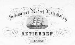 Helsingfors Rederi Förlagin osakekirja. Museovirasto