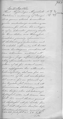 Päätös Porvoolle rakennuttaa rautatie Kerava-Porvoo 26.5.1871. Sen.tal.os.päätöstaltio I/1871. Kansallisarkisto.
