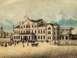 Helsingin rautatieasema F. Liewendahl: Helsingfors Album. En samling af 38 Vuer. 1877. Kuva: Museovirasto