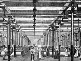 Finlaysonin tehtaan kutomosali. Lehtikuva vuodelta 1880. Museovirasto.