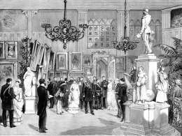 Aleksanteri III:n käynti taidenäyttelyssä Helsingissä 1885. Puteshestvie Ih Imperatorskih Velitsestv po Finljandii v 1885 godu. Pietari 1885. Museovirasto.