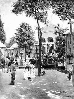 Helsingin Esplanadi. Aukusti Uotilan maalaus vuodelta 1885. Kuva: Museovirasto.
