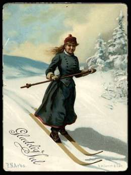 Joulukortti vuodelta 1889. Museovirasto.