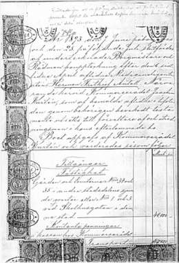 H.F. Antellin Vaasassa tehdyn perunkirjan 1. sivu. Vaasan Maakunta-arkisto. 