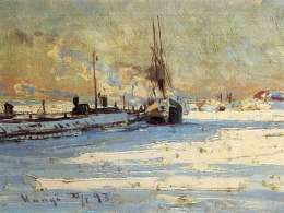 Victor Westerholm, Talvikuva Hangosta, A. ja H. Jacobssonin museosäätiö. Kuva: Museovirasto.