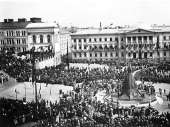 Aleksanteri II:n patsaan paljastustilaisuus Helsingissä 29.4.1894. Kuva: Museovirasto.