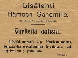 Suurlakkouutinen. Lehtinen Antti Kuusterän hallussa.