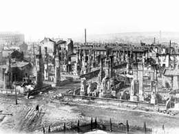 Sodan tuhoja Tampereella Tammelan kaupunginosassa. Kuva: Museovirasto 30.1-73.