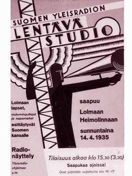 Yleisradiotapahtuman mainos. Oy Yleisradio Ab: arkisto.