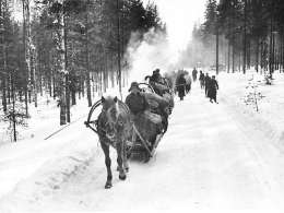 Suomen armeija aloitti vetäytymisen Kuhmossa 16.3. 1940. Kuva: Museovirasto, 14.3.1984