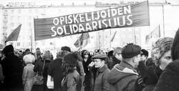 Veikko Koivusalo: opiskelijat antoivat tukensa metallin lakkolaisille, kuvaajan hallussa.