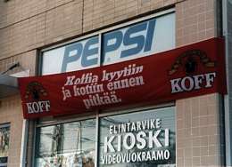 Keskiolutta voi ostaa kioskeistakin, kuva yksityisomistuksessa.